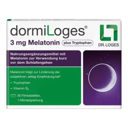 Dormiloges 3 mg melatonin plus triptofan filmom obložene tablete, 30 kom