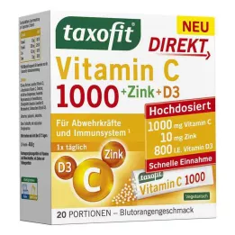 TAXOFIT Vitamin C 1000+cink+D3 izravne granule 20 kom granule, 20 kom