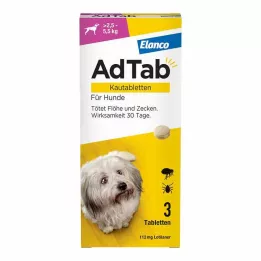 ADTAB 112 mg tablete za žvakanje za pse &gt;2,5 - 5,5 kg 3 kom tablete za žvakanje, 3 kom
