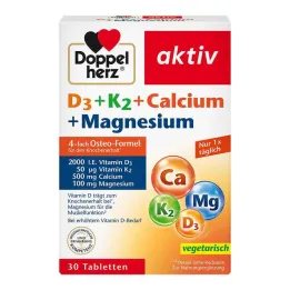 Doppelherz D3 + K2 + Kalcij + Magnezij tablete, 30 kom