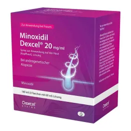 Minoxidil Dexcel 20 mg/ml sprej za primjenu na vlasištu, 3x60 ml