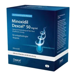 Minoxidil Dexcel 50 mg/ml sprej za primjenu na vlasištu, 3x60 ml