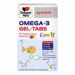 Doppelherz Omega-3 Gel-Tabs obitelj Jagoda Citrus sustav, 120 komada