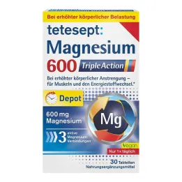 Tetesept Magnezij 600 filmom obložene tablete trostrukog djelovanja, 30 kom