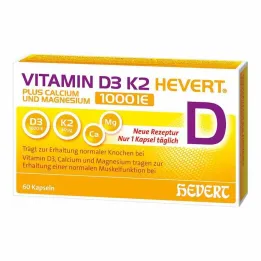 Vitamin D3 K2 Hevert + Kalcij i Magnezij 1000 IE kapsula, 60 kom