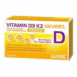 Vitamin D3 K2 Hevert + Kalcij i Magnezij 1000 IE kapsula, 120 komada