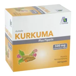 Kurkuma 500 mg + piperin kapsule, 180 kom