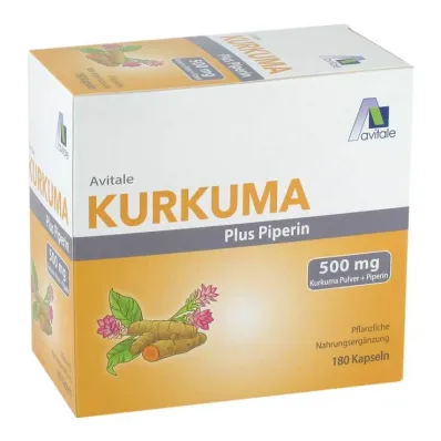 Kurkuma 500 mg + piperin kapsule, 180 kom
