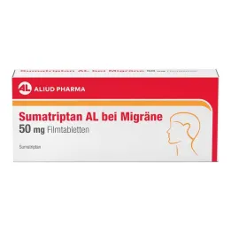 Sumatriptan AL za migrene 50 mg filmom obložene tablete, 2 kom
