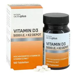 Activplus tablete vitamina D3 5000 IU + K2 Depot, 180 kom