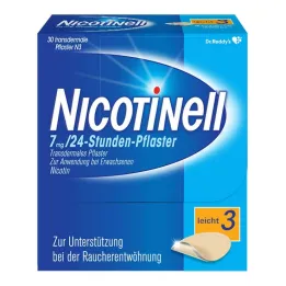NICOTINELL 7 mg / 24-satni nikotinski flasteri, svjetlo za jačinu flastera (3), 30 kom