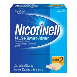NICOTINELL 14 mg / 24-satni nikotinski flasteri, srednja jačina flastera (2), 30 kom